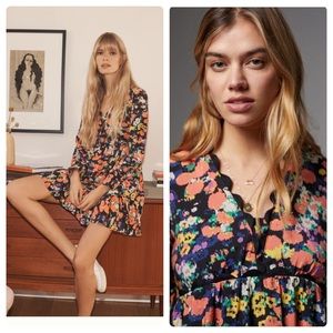 Anthropologie piper floral mini dress